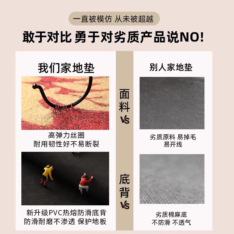招财猫丝圈入户地垫脚垫门外地毯可裁剪防滑垫高级感门垫商用垫子