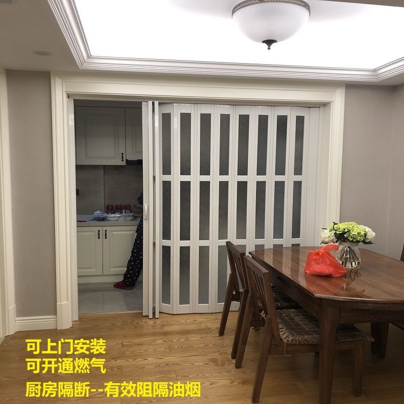 楼梯隔断门铝合金推拉透明帘空调挡风帘子阻断帘楼道轨道式推拉门