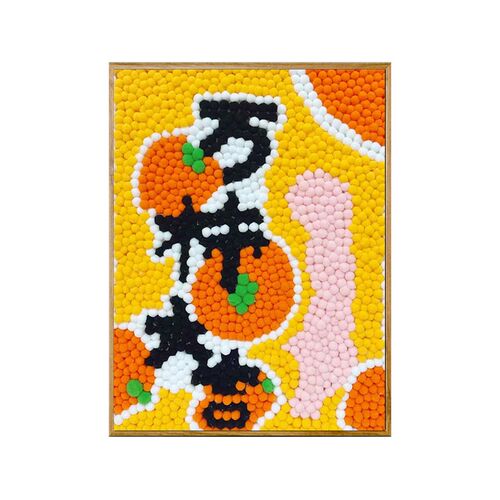 万柿大吉diy毛球画手工粘贴画无聊解闷材料全套八方来财花卉装饰