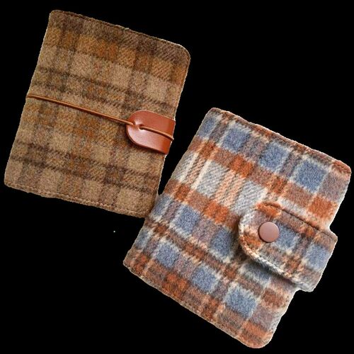 毛呢格子搭扣本 A8/M5活页  可爱迷你布艺便携本子  手帐计划本