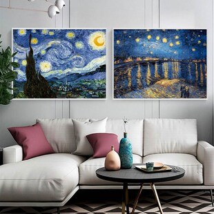 饰画餐厅轻奢梵高向日葵星空丰收客厅世界名画挂画 大芬油画村装