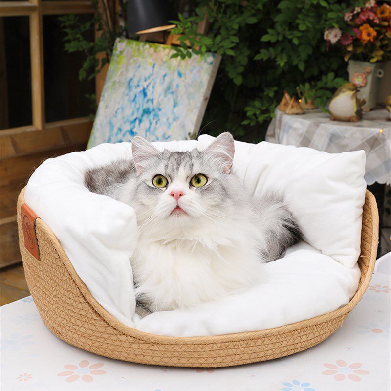 懒猫专用猫窝冬季猫吊兰可拆洗猫床保暖加绒四季通用网红猫咪窝垫