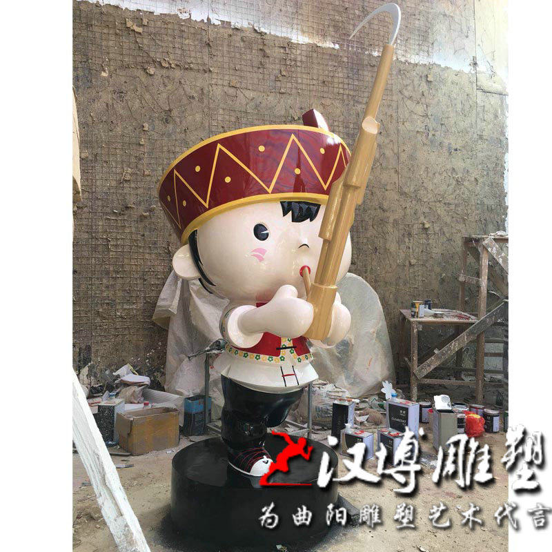 少数民族卡通娃娃雕塑玻璃钢雕塑制作公园摆放户外城市草摆放雕塑