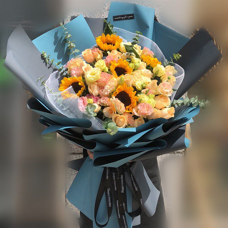 西安鲜花花店同城速递向日葵礼盒花束送女友长辈生日祝福表白花束