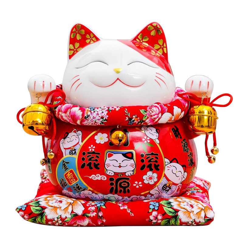 招财猫摆件开业创意礼品二维码摆台店铺收银台语音播报储蓄存钱罐