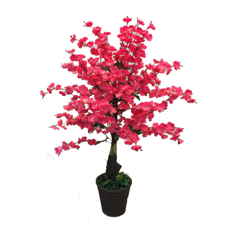仿真桃花树假树塑料假桃花客厅摆设梅花盆景办公室内绿植装饰盆栽