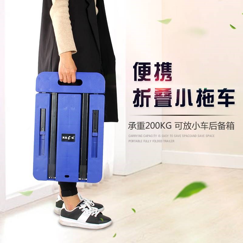 小推车拉货车折叠便携手拉车家用小平板手推车搬运车迷你拖车