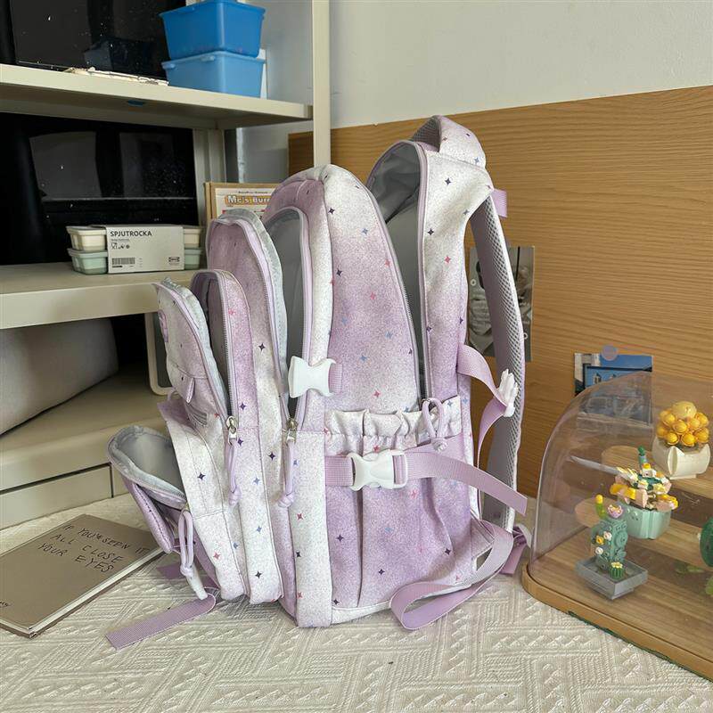 大容量书包女学生韩版初高中学生大容量双肩包高颜值耐脏校园背包