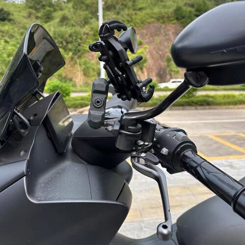适用升仕150D/M 350D/M/E改装铝合金导航支架 后视镜减震手机支架
