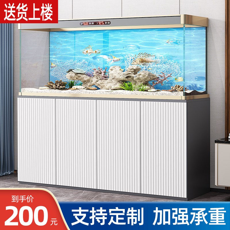 鱼缸底柜轻奢客厅鱼缸底座地柜承重隔断柜可定制水族箱柜子鱼缸架