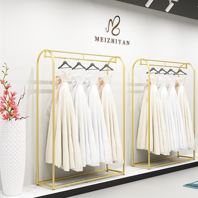 婚纱店展示架推车礼服货架影楼秀禾服挂衣架落地式简约拖尾定制铁