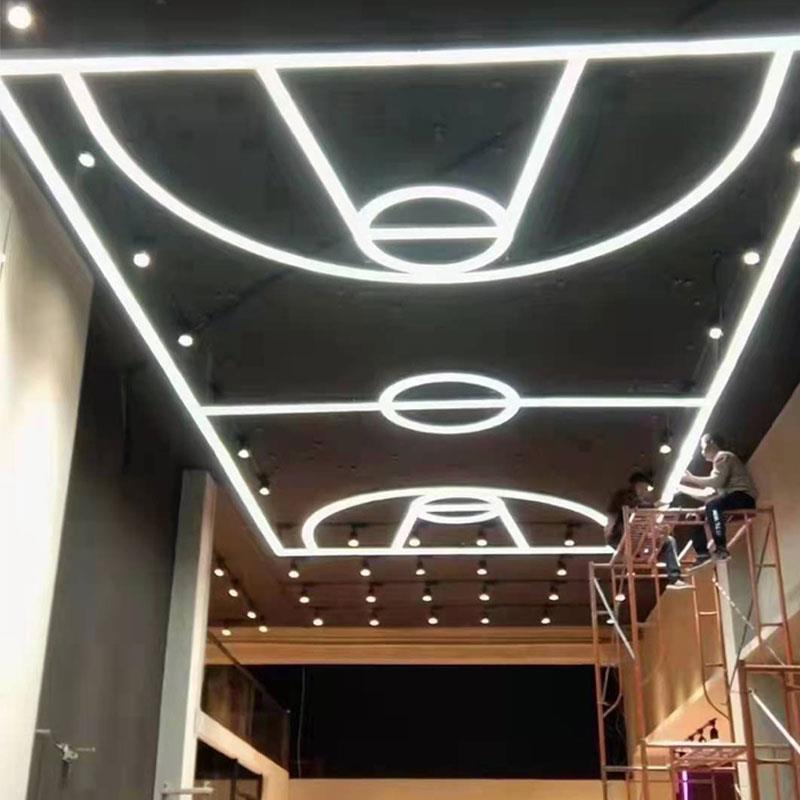 定制篮球场形状造型灯少儿体育馆健身房灯具LED羽毛球足球场吊灯