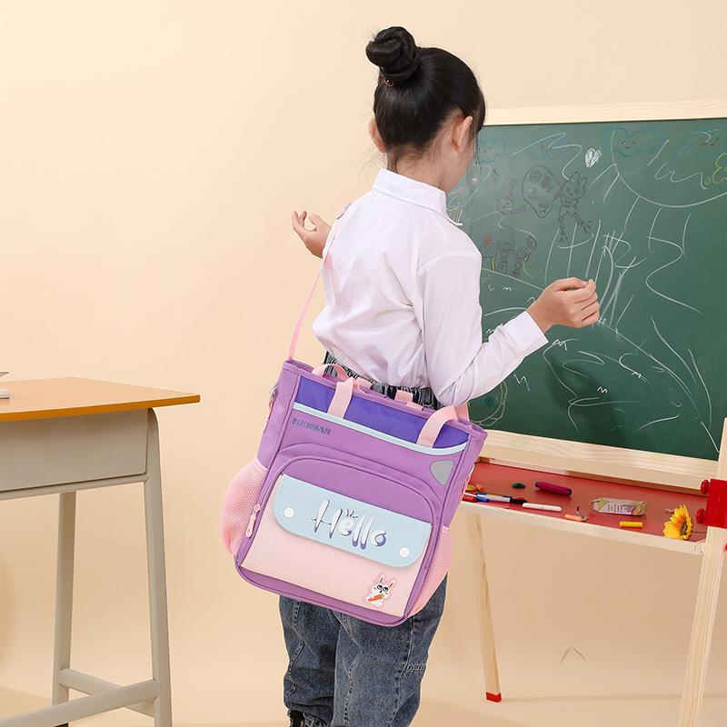 小学生补习袋手提袋大容量补课揹包轻便拎书袋单肩斜跨双肩补习包