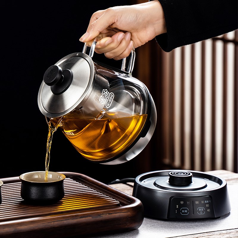吉谷煮茶器2024新款自动蒸汽玻璃白茶煮茶壶保温养生壶泡茶烧水壶