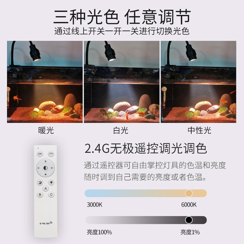 变焦12W鱼缸射灯南美造景专用灯三湖观赏原生缸水草灯小型鱼缸灯