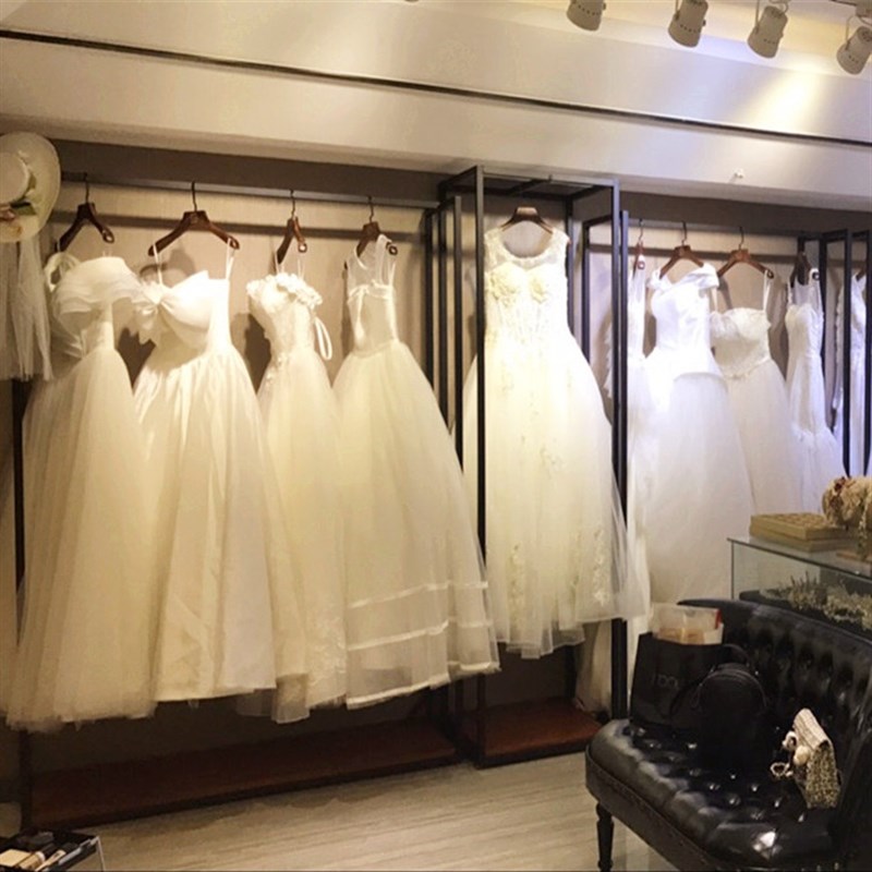 铁艺婚纱架子展示架落地挂衣架婚纱店影楼工作室旗袍礼服高档货架
