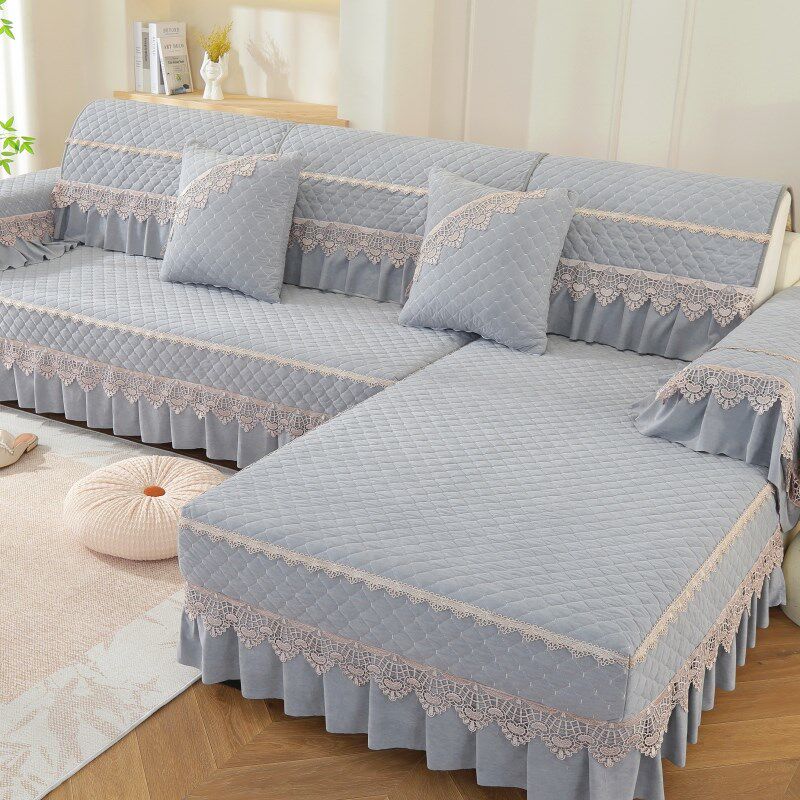 薇欧雪尼尔沙发套罩四季通用定制座简约三坐一贵妃全包秋冬沙发垫