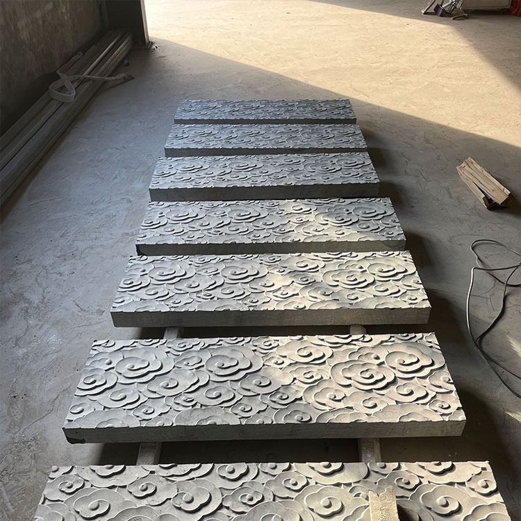 祥云青石台阶石 景区广场防滑踏步石 中式庭院地铺石条手凿面地砖
