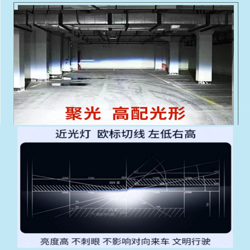 五菱宏光S专用LED透镜大灯激光汽车疝气氙气灯泡H7远近总成改装H1
