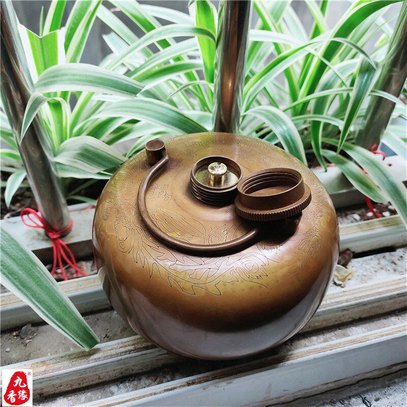 黄铜注水保温暖手炉 烫婆子铜壶 手提纯铜加厚防漏暖手壶长辈礼品