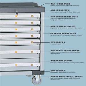 飞鹰汽修工具车抽屉式工具柜多功能维修零件车收纳箱五金工具箱