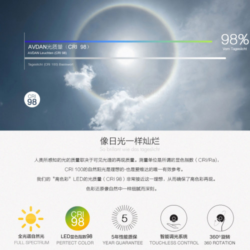 极简高级轻奢床头阅读台灯Ra98护眼旋转智能调光书房工作学习台灯