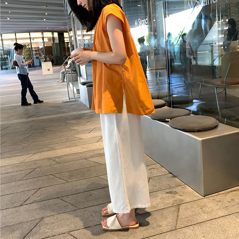 孕妇裤夏季薄款外穿亚麻九分阔腿裤打底裤2025新款孕妇装夏装