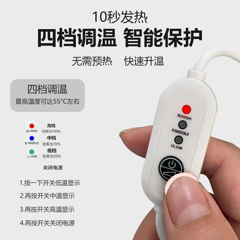 电动车充电加热手套冬季天骑行发热保暖机车电热棉手套加绒女款