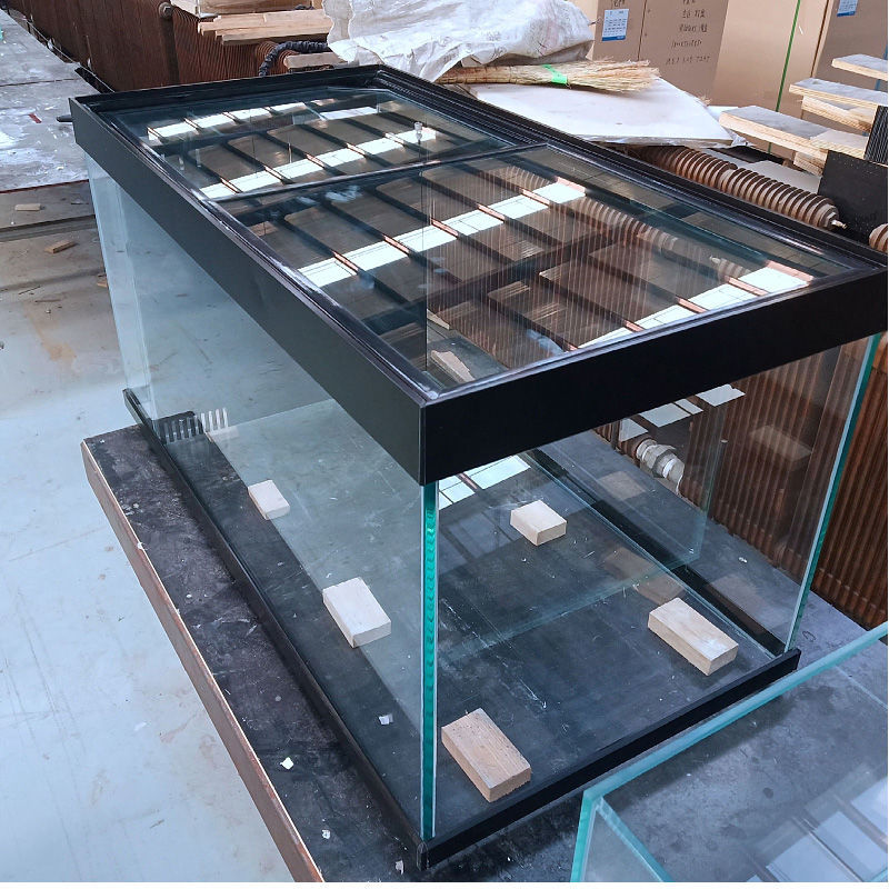 铝合金侧滤缸水族中型超白锦鲤鱼缸金晶五线玻璃长方形大型海水缸