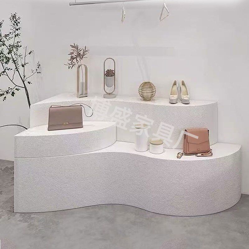 中岛流水展示台精品鞋包饰品服装店陈列柜中岛台多功能异形展台
