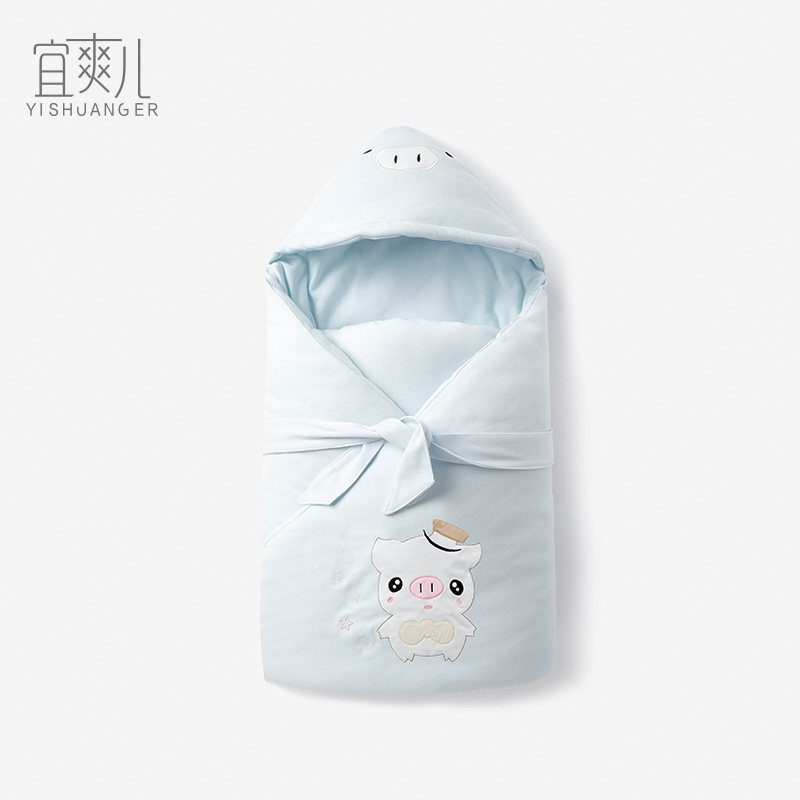 婴儿抱被新生儿包被春秋冬季初生宝宝用品加厚被子产房包巾可脱胆