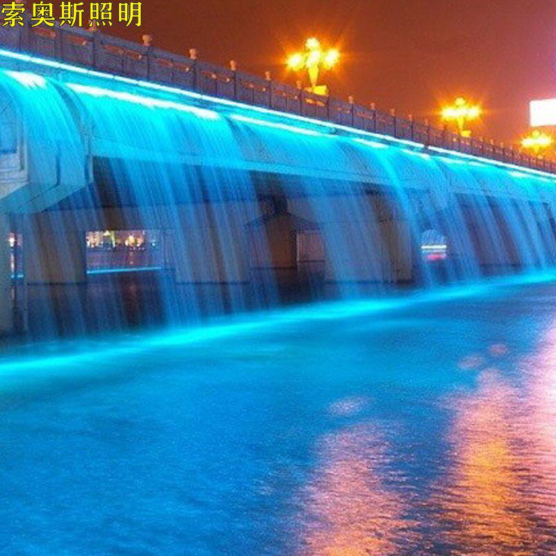 led不锈钢水底灯防水线条灯DMX512户外洗墙灯水幕墙灯泳池水池灯