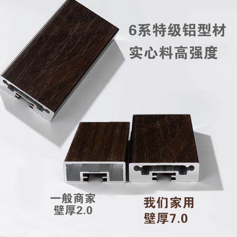 法式复古三联动推拉门开放式厨房阳台玻璃隔断门隐藏式口袋平移门