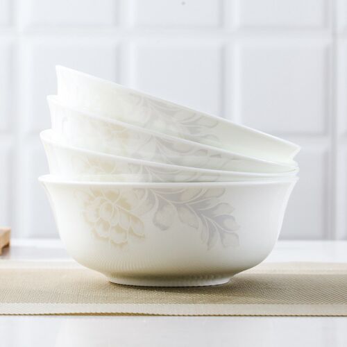 【4个装】景德镇陶瓷餐具碗碟套装家用吃饭米饭碗汤碗泡面碗实用