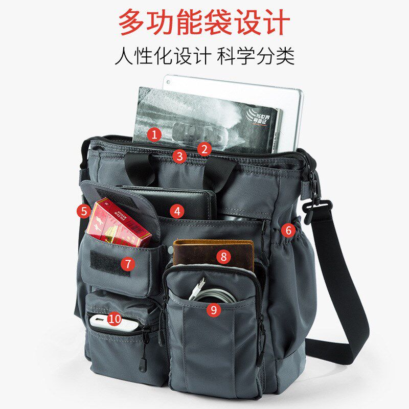 多功能个性单肩斜挎包潮流休闲手提包商务出差男士公文包背包男包