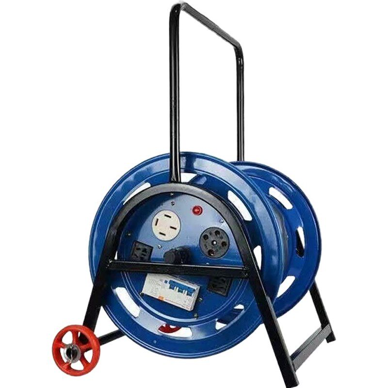 加宽加大移动电缆盘绕线收线器轱辘380v漏电保护缠200米电源线盘