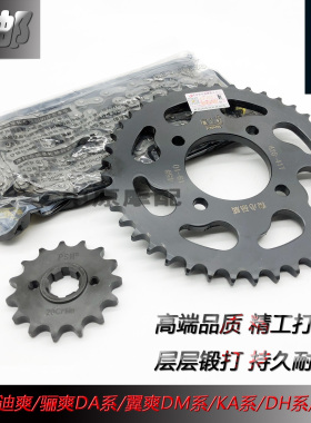 适配豪爵骊爽翼爽DA/DM/HJ125-19/20/23摩托车牙盘齿轮链条套链