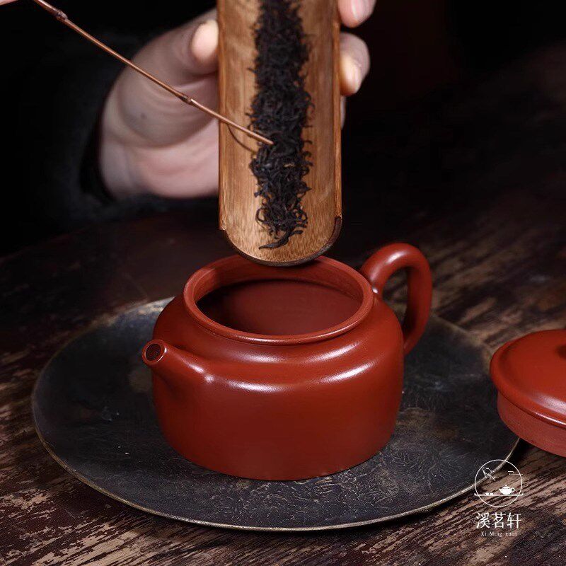 宜兴紫砂壶赵庄大红色泥紫砂茶壶纯手工国工德钟 钟小茶壶单壶茶