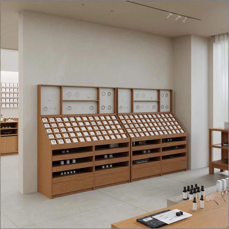 饰品店展示柜靠墙首饰珠宝流水台复古多层柜储物摆台展示柜精品架