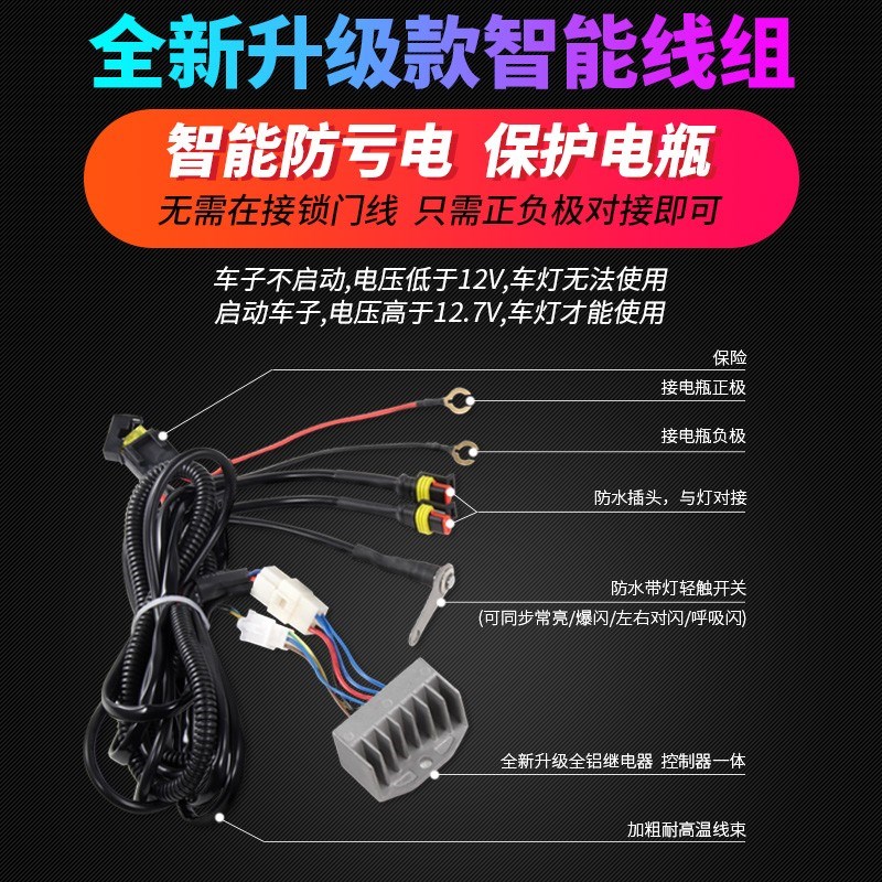 摩托车射灯led爆闪一对超亮强光灯踏板灯电动车大灯外置改装防水