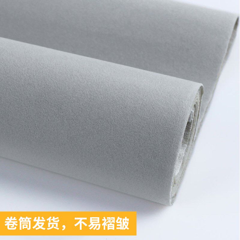 银灰色背胶植绒布珠宝柜台绒布自粘性短毛绒布带胶不干胶植绒布
