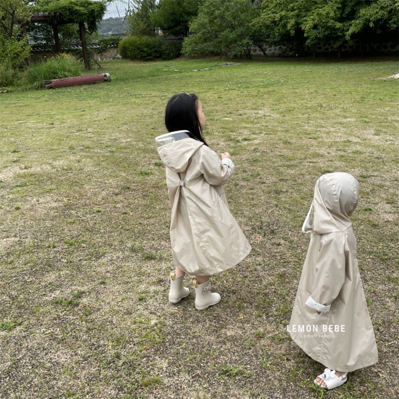韩国ins儿童雨衣宝宝全身防水雨披2022幼儿园小学生带书包位雨具