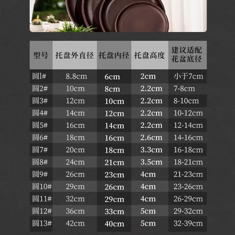 磨砂陶瓷加厚紫砂长方形花盆托盘盆托接水盘花盆底座托盘花盘底座
