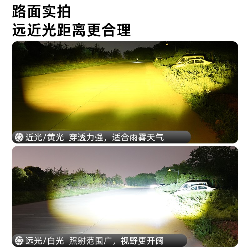 摩托车射灯强光超亮led外置铺路大灯机车踏板车改装透镜爆闪大灯