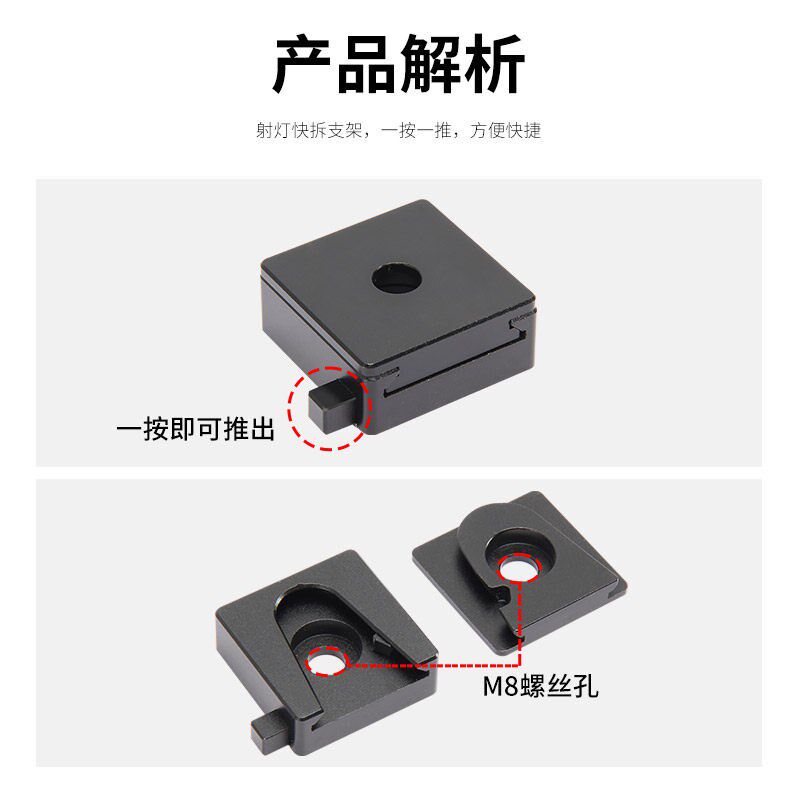 汽车LED射灯快拆固定支架越野车A柱前杠灯架快速拆除装置支架