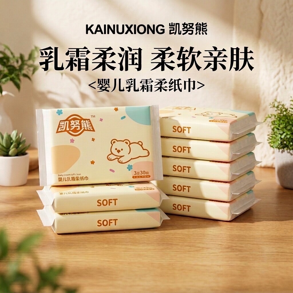 凯努熊乳霜纸3包 1元 - 线报酷