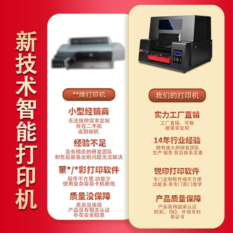 数码直喷印花机小型UV平板打印机金币手机壳击剑服装T恤卫衣图案