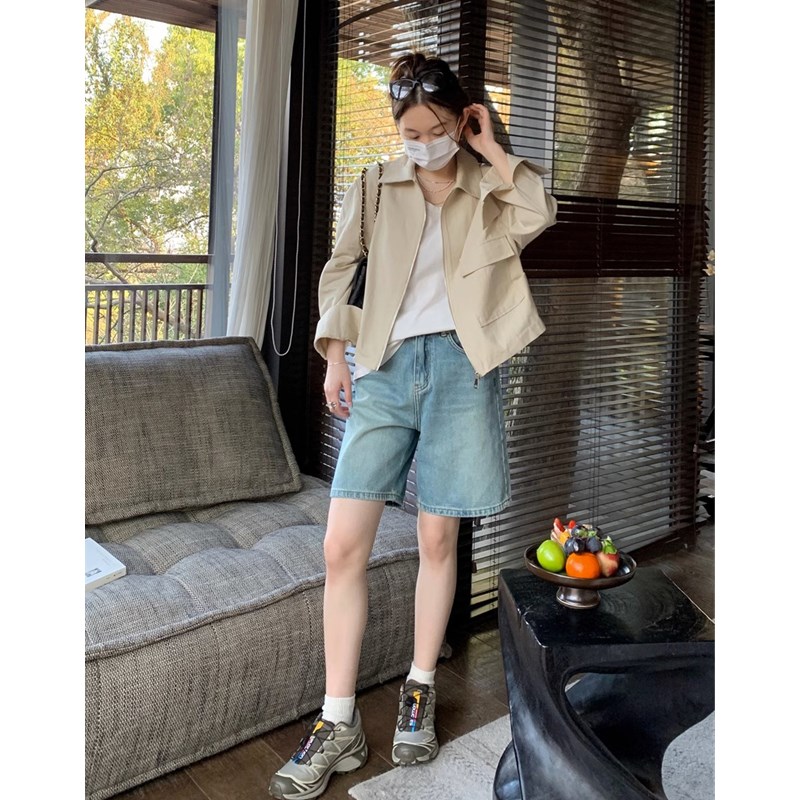 孕妇短裤夏季薄款外穿五分牛仔裤夏款打底裤子2024新款夏装阔腿裤