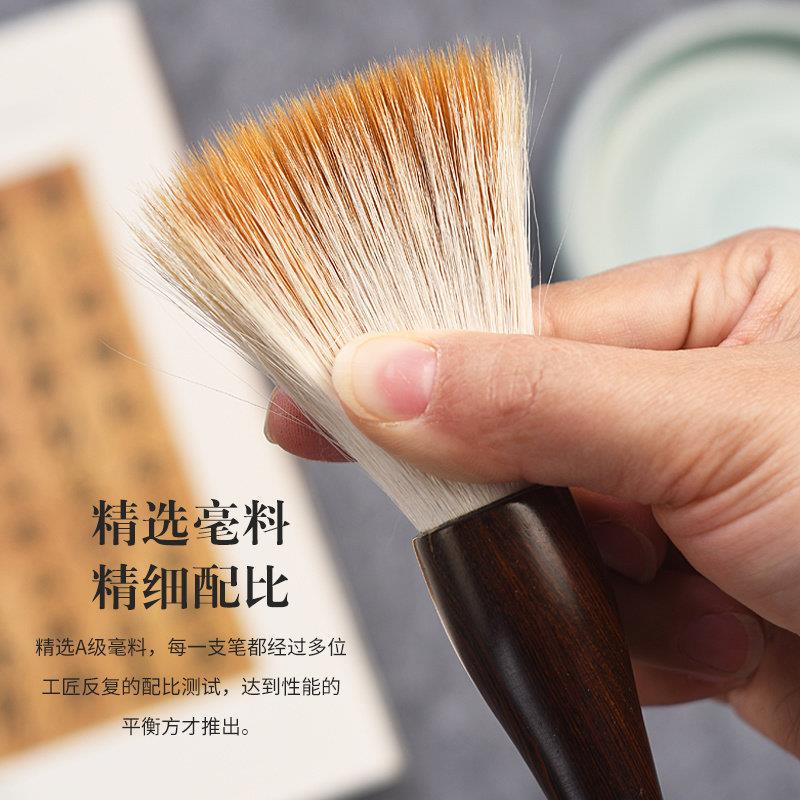 实木斗笔大号提斗抓笔大毛笔双色实木京提狼毫兼毫羊毫对联福字专