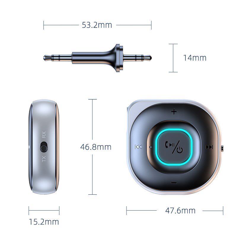 aux车载蓝牙接收器5.3汽车音频播放无损音质音响发射器3.5立体声